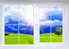 Фотообои - Окно с видом на зеленое поле