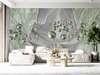 3D Photo Wallpaper- Pale green spheres on a satin gray background