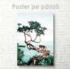 Poster - Monkey on a tree, 60 x 90 см, Framed poster on glass, Nature