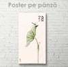 Poster - Leaf and insect, 45 x 90 см, Framed poster on glass, Botanical