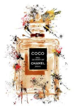 Постер - Coco Chanel- Eau de Parfum, 60 x 90 см, Постер на Стекле в раме, Гламур