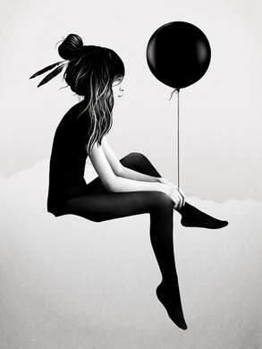 Tablou înramat - Fată cu un balon, 50 x 75 см