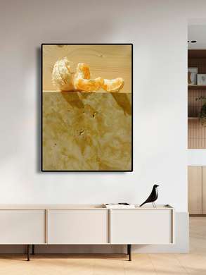 Постер - Дольки мандарина, 60 x 90 см, Постер на Стекле в раме