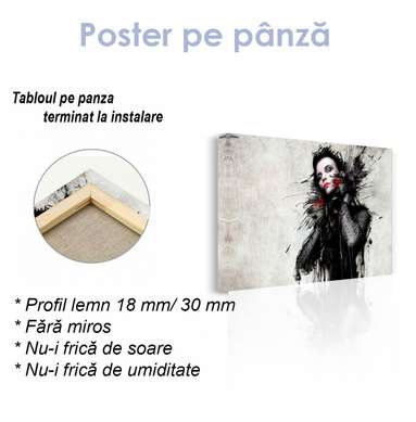 Постер - Графическое изображение девушке, 90 x 45 см, Постер на Стекле в раме