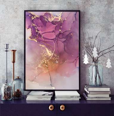 Poster - Valuri purpurii, 60 x 90 см, Poster inramat pe sticla