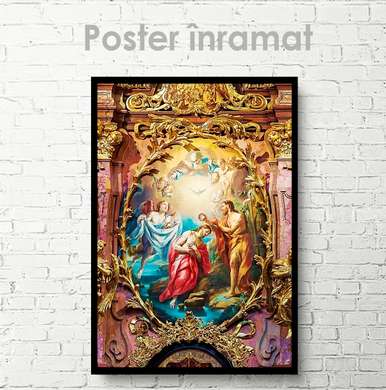 Poster - Religious portrait, 60 x 90 см, Framed poster on glass