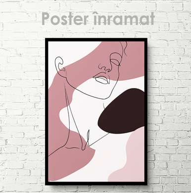 Poster - Girl's facial features, 60 x 90 см, Framed poster on glass, Minimalism