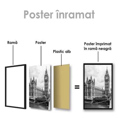 Постер - Национальные символы Великобритании, 30 x 45 см, Холст на подрамнике