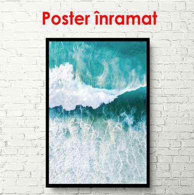 Poster - Ocean wave, 50 x 75 см, Framed poster on glass, Marine Theme