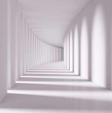 Fototapet 3D - Tunelul alb fără sfârșit