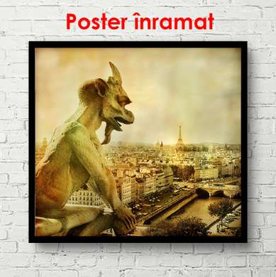 Poster - Old Paris, 100 x 100 см, Framed poster, Vintage