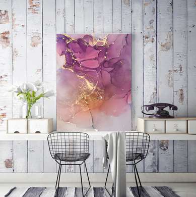 Постер - Фиолетовые волны, 30 x 45 см, Холст на подрамнике