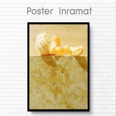 Poster - Felii de mandarină, 60 x 90 см, Poster inramat pe sticla