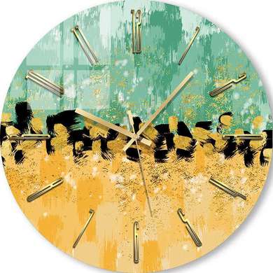 Glass clock - Painting, 40cm