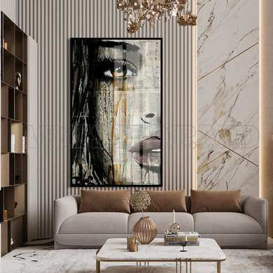 Poster - The tender look, 45 x 90 см, Framed poster on glass, Glamour