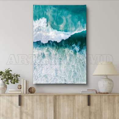 Poster - Ocean wave, 50 x 75 см, Framed poster on glass, Marine Theme