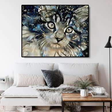 Постер, Абстрактная кошка, 30 x 45 см, Холст на подрамнике