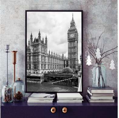 Постер - Национальные символы Великобритании, 60 x 90 см, Постер на Стекле в раме, Города и Карты