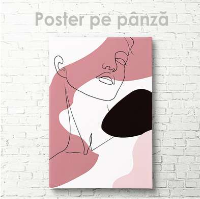 Poster - Girl's facial features, 60 x 90 см, Framed poster on glass, Minimalism