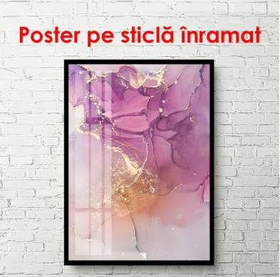 Poster - Valuri purpurii, 60 x 90 см, Poster inramat pe sticla