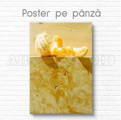 Poster - Mandarin slices, 30 x 45 см, Canvas on frame, Food and Drinks