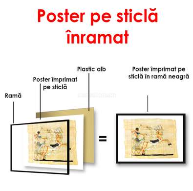 Poster - Harta egipteană, 90 x 60 см, Poster înrămat, Vintage