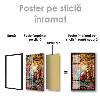 Poster - Religious portrait, 60 x 90 см, Framed poster on glass