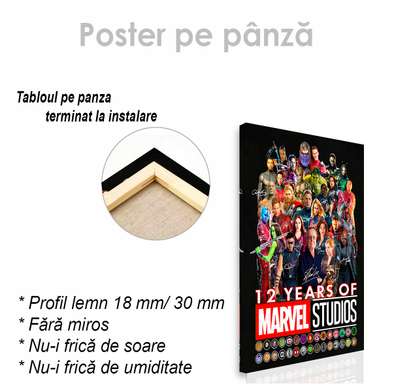 Poster - Eroii din Marvel, 60 x 90 см, Poster inramat pe sticla