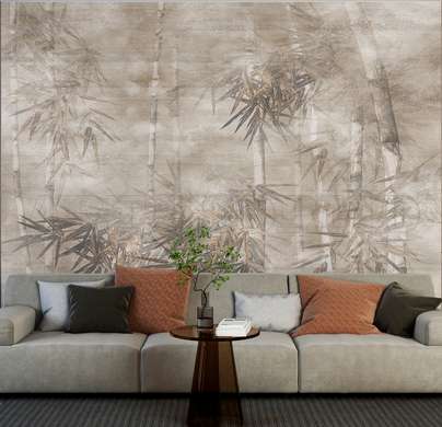 Wall mural - Bamboo trees in warm colors