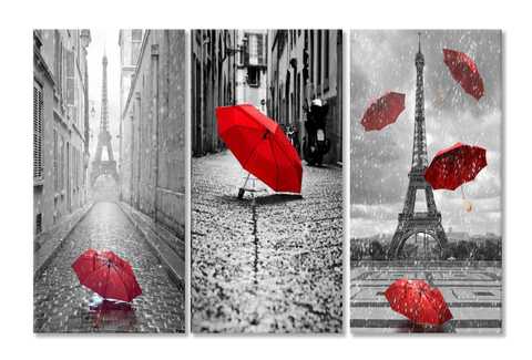 Tableau: Le parapluie rouge