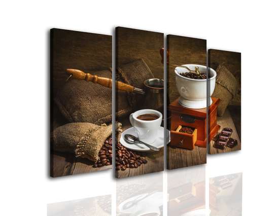 Tablou Pe Panza Multicanvas, Râșnița de cafea, 198 x 115