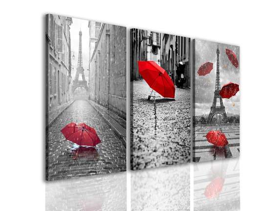 Tablou modular, O umbrelă roșie., 70 x 50