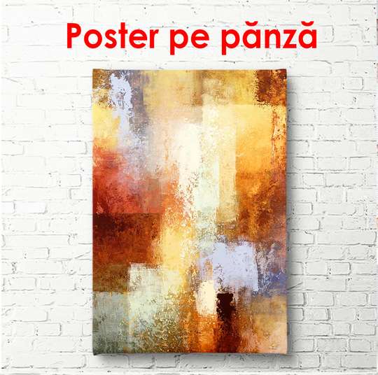 Poster - Textură abstractă maro multicoloră, 60 x 90 см, Poster înrămat, Abstracție