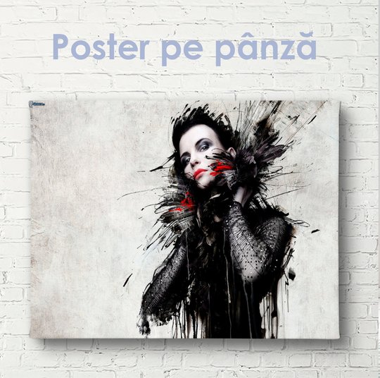 Poster, Imagine grafică a unei fete, 60 x 30 см, Panza pe cadru