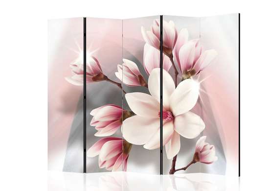 Paravan - Magnolia roz pe un fond deschis, 7