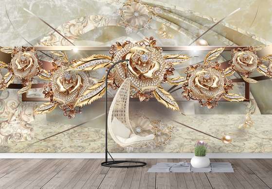 Wall Mural - Brooches in the form of roses
