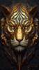 Poster - Golden tiger, 45 x 90 см, Framed poster on glass, Animals