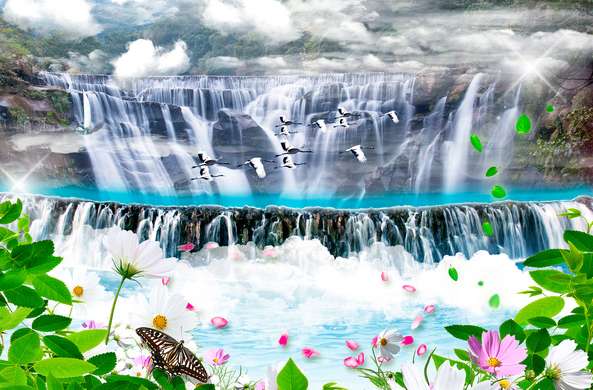 Фотообои - Весенний водопад