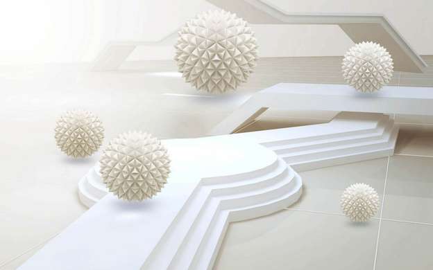3D Wallpaper - Balls in space with steps
