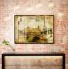 Poster - Retro city with a bridge, 90 x 60 см, Framed poster, Vintage