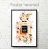 Poster - Coco Chanel - Eau de Parfum, 60 x 90 см, Framed poster on glass, Glamour