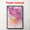 Постер - Фиолетовые волны, 60 x 90 см, Постер на Стекле в раме, Абстракция