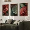 Poster - Red flowers with pale green, 30 x 45 см, Canvas on frame, Sets