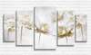 Modular picture, Gray flowers with gold, 108 х 60