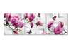 Tablou Pe Panza Multicanvas, Magnolii roz și fluturi, 135 x 45