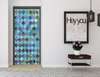 Window Privacy Film, Decorative stained glass window in blue shades with geometry, 60 x 90cm, Transparent, Window Film
