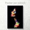 Poster - Portrait of an abstract girl, 60 x 90 см, Framed poster on glass, Abstract