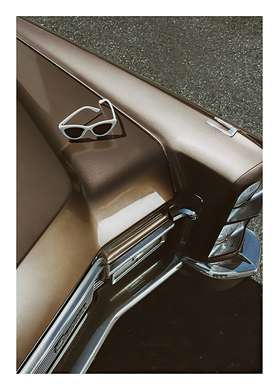 Poster - Cadillac, 40 x 60 см, Poster inramat pe sticla