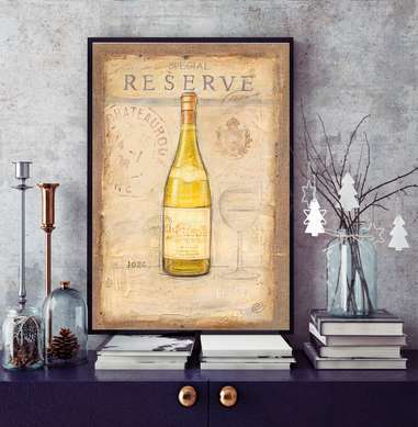 Poster - Yellow bottle on a beige background, 60 x 90 см, Framed poster, Provence