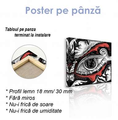 Poster - Abstract eye, 100 x 100 см, Framed poster on glass